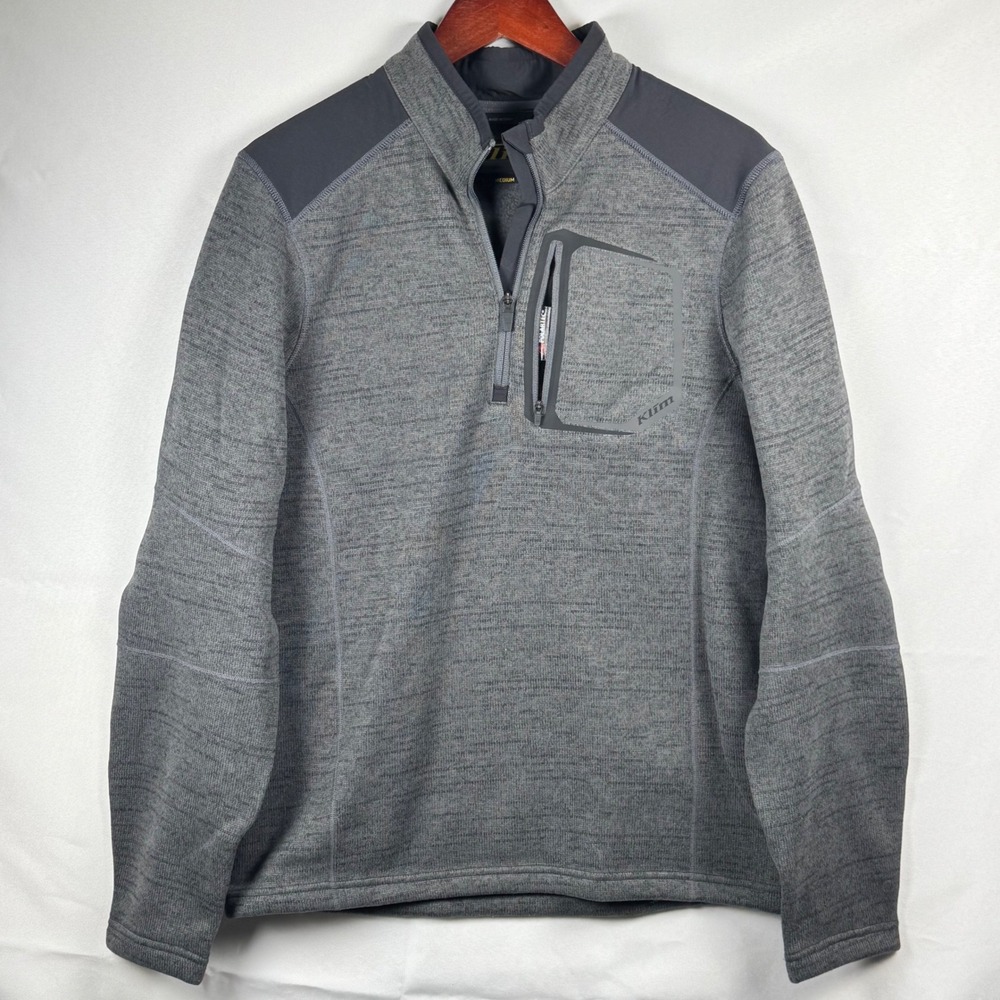 Klim Yukon Pullover Mens Medium Gray Polartec 1/4 Zip Fleece Jacket 6013-002